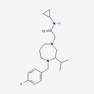 molecular formula C20H30FN3O B5450317 N-cyclopropyl-2-[4-(4-fluorobenzyl)-3-isopropyl-1,4-diazepan-1-yl]acetamide 