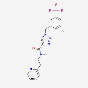 molecular formula C19H18F3N5O B5450390 N-methyl-N-[2-(2-pyridinyl)ethyl]-1-[3-(trifluoromethyl)benzyl]-1H-1,2,3-triazole-4-carboxamide 