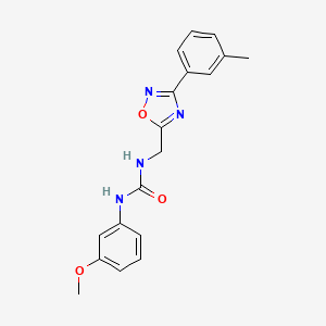 molecular formula C18H18N4O3 B5450466 N-(3-methoxyphenyl)-N'-{[3-(3-methylphenyl)-1,2,4-oxadiazol-5-yl]methyl}urea 