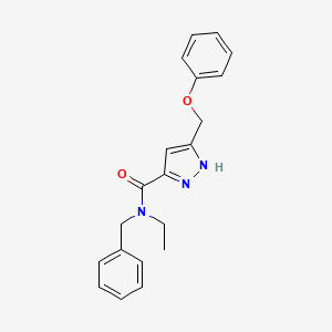 molecular formula C20H21N3O2 B5450555 N-benzyl-N-ethyl-5-(phenoxymethyl)-1H-pyrazole-3-carboxamide 