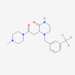 molecular formula C19H25F3N4O2 B5450567 3-[2-(4-methyl-1-piperazinyl)-2-oxoethyl]-4-[3-(trifluoromethyl)benzyl]-2-piperazinone 