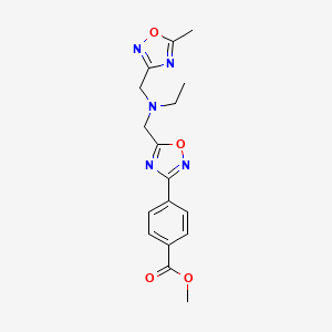 molecular formula C17H19N5O4 B5450569 methyl 4-[5-({ethyl[(5-methyl-1,2,4-oxadiazol-3-yl)methyl]amino}methyl)-1,2,4-oxadiazol-3-yl]benzoate 