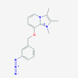 molecular formula C17H18N5O+ B054524 8-(3-Azidophenylmethoxy)-1,2,3-trimethylimidazol(1,2-a)pyridinium CAS No. 120722-00-1