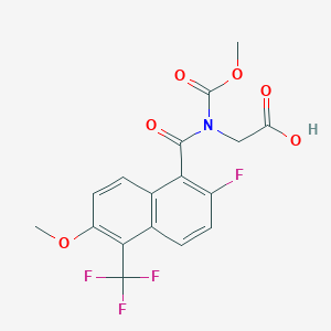 N-((2-Fluoro-6-methoxy-5-(trifluoromethyl)-1-naphthalenyl)carbonyl)-N-(methoxycarbonyl)glycine