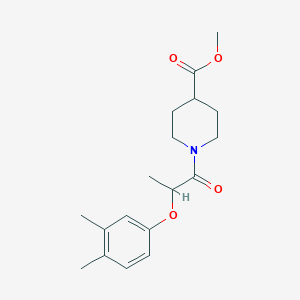 molecular formula C18H25NO4 B5454692 methyl 1-[2-(3,4-dimethylphenoxy)propanoyl]-4-piperidinecarboxylate 