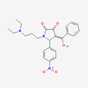 molecular formula C24H27N3O5 B5456678 (4E)-1-[3-(diethylamino)propyl]-4-[hydroxy(phenyl)methylidene]-5-(4-nitrophenyl)pyrrolidine-2,3-dione 