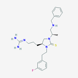n-(3-(1-(2-(Benzylamino)-1-methylethyl)-3-(2-(3-fluorophenyl)ethyl)-2-thioxoimidazolidin-4-yl)propyl)guanidine