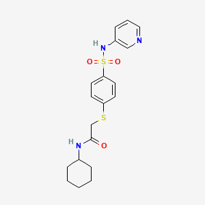 molecular formula C19H23N3O3S2 B5456761 N-cyclohexyl-2-[4-(pyridin-3-ylsulfamoyl)phenyl]sulfanylacetamide 