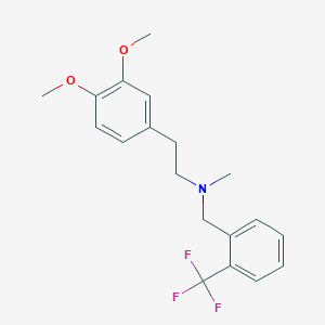 molecular formula C19H22F3NO2 B5456866 2-(3,4-dimethoxyphenyl)-N-methyl-N-[2-(trifluoromethyl)benzyl]ethanamine 