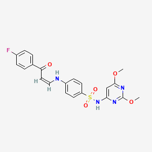 molecular formula C21H19FN4O5S B5456876 N-(2,6-dimethoxy-4-pyrimidinyl)-4-{[3-(4-fluorophenyl)-3-oxo-1-propen-1-yl]amino}benzenesulfonamide 