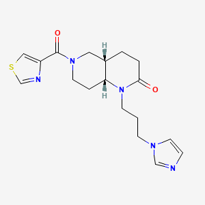 molecular formula C18H23N5O2S B5456892 (4aS*,8aR*)-1-[3-(1H-imidazol-1-yl)propyl]-6-(1,3-thiazol-4-ylcarbonyl)octahydro-1,6-naphthyridin-2(1H)-one 