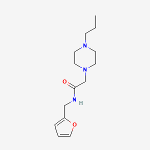 molecular formula C14H23N3O2 B5456951 N-(furan-2-ylmethyl)-2-(4-propylpiperazin-1-yl)acetamide 
