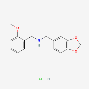 molecular formula C17H20ClNO3 B5457027 1-(1,3-benzodioxol-5-yl)-N-[(2-ethoxyphenyl)methyl]methanamine;hydrochloride 