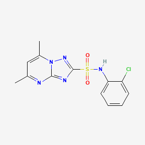 molecular formula C13H12ClN5O2S B5457135 N-(2-chlorophenyl)-5,7-dimethyl-[1,2,4]triazolo[1,5-a]pyrimidine-2-sulfonamide 