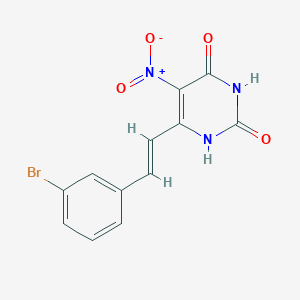 molecular formula C12H8BrN3O4 B5457375 6-[(E)-2-(3-bromophenyl)ethenyl]-5-nitro-1H-pyrimidine-2,4-dione 
