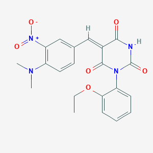 molecular formula C21H20N4O6 B5457463 (5Z)-5-[[4-(dimethylamino)-3-nitrophenyl]methylidene]-1-(2-ethoxyphenyl)-1,3-diazinane-2,4,6-trione 