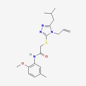 molecular formula C19H26N4O2S B5457584 N-(2-methoxy-5-methylphenyl)-2-[[5-(2-methylpropyl)-4-prop-2-enyl-1,2,4-triazol-3-yl]sulfanyl]acetamide 