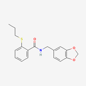molecular formula C18H19NO3S B5457663 N-[(2H-1,3-BENZODIOXOL-5-YL)METHYL]-2-(PROPYLSULFANYL)BENZAMIDE 
