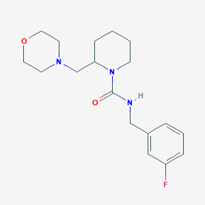 molecular formula C18H26FN3O2 B5457804 N-[(3-fluorophenyl)methyl]-2-(morpholin-4-ylmethyl)piperidine-1-carboxamide 