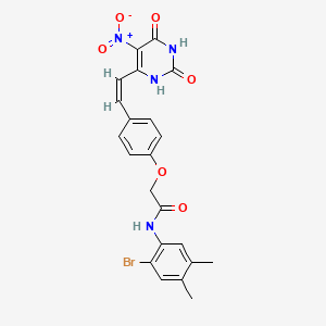 molecular formula C22H19BrN4O6 B5458106 N-(2-bromo-4,5-dimethylphenyl)-2-[4-[(Z)-2-(5-nitro-2,4-dioxo-1H-pyrimidin-6-yl)ethenyl]phenoxy]acetamide 