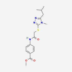 molecular formula C17H22N4O3S B5458274 Methyl 4-[[2-[[4-methyl-5-(2-methylpropyl)-1,2,4-triazol-3-yl]sulfanyl]acetyl]amino]benzoate 
