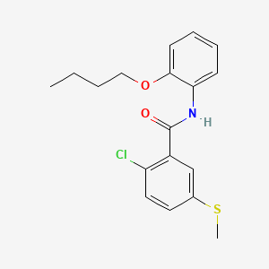 molecular formula C18H20ClNO2S B5458340 N-(2-butoxyphenyl)-2-chloro-5-(methylsulfanyl)benzamide 