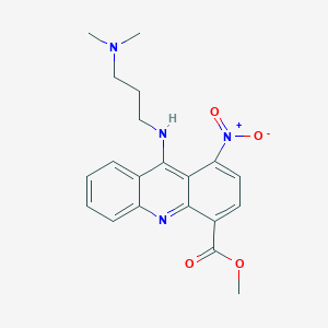 molecular formula C20H22N4O4 B054584 9-((3-(Dimethylamino)propyl)amino)-1-nitro-4-acridinecarboxylic acid methyl ester CAS No. 116374-64-2
