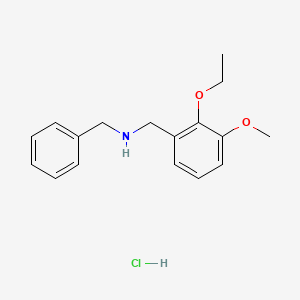 molecular formula C17H22ClNO2 B5458437 N-[(2-ethoxy-3-methoxyphenyl)methyl]-1-phenylmethanamine;hydrochloride 