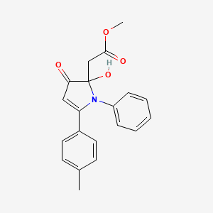 molecular formula C20H19NO4 B5458468 Methyl 2-[2-hydroxy-5-(4-methylphenyl)-3-oxo-1-phenylpyrrol-2-yl]acetate 