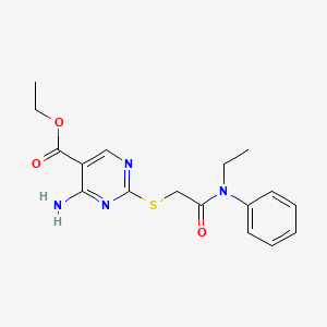 molecular formula C17H20N4O3S B5458703 ETHYL 4-AMINO-2-({[ETHYL(PHENYL)CARBAMOYL]METHYL}SULFANYL)PYRIMIDINE-5-CARBOXYLATE 