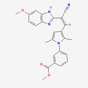 molecular formula C25H22N4O3 B5458969 methyl 3-{3-[(Z)-2-cyano-2-(5-methoxy-1H-benzimidazol-2-yl)ethenyl]-2,5-dimethyl-1H-pyrrol-1-yl}benzoate 
