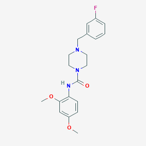 molecular formula C20H24FN3O3 B5458986 N-(2,4-dimethoxyphenyl)-4-(3-fluorobenzyl)piperazine-1-carboxamide 