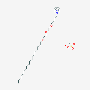 molecular formula C31H58NO3.CH3O3S B054590 Pyridinium, 1-(4-(2-(2-(octadecyloxy)ethoxy)ethoxy)butyl)-, methanesulfonate CAS No. 122249-41-6