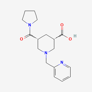 molecular formula C17H23N3O3 B5459326 (3S*,5R*)-1-(2-pyridinylmethyl)-5-(1-pyrrolidinylcarbonyl)-3-piperidinecarboxylic acid 