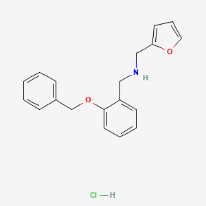 molecular formula C19H20ClNO2 B5459329 N-(furan-2-ylmethyl)-1-(2-phenylmethoxyphenyl)methanamine;hydrochloride 