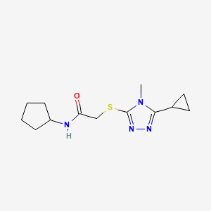 molecular formula C13H20N4OS B5459389 N-cyclopentyl-2-[(5-cyclopropyl-4-methyl-4H-1,2,4-triazol-3-yl)sulfanyl]acetamide 