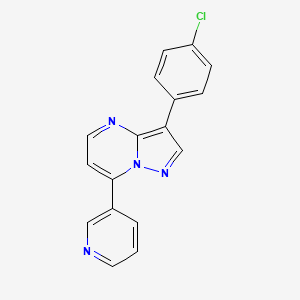 molecular formula C17H11ClN4 B5459613 3-(4-Chlorophenyl)-7-(pyridin-3-yl)pyrazolo[1,5-a]pyrimidine 