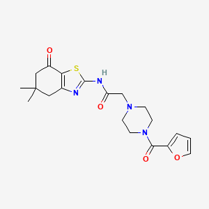 molecular formula C20H24N4O4S B5459624 N-(5,5-dimethyl-7-oxo-4,6-dihydro-1,3-benzothiazol-2-yl)-2-[4-(furan-2-carbonyl)piperazin-1-yl]acetamide 