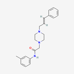 molecular formula C22H27N3O B5459786 N-(3-methylphenyl)-2-{4-[(2E)-3-phenylprop-2-en-1-yl]piperazin-1-yl}acetamide 