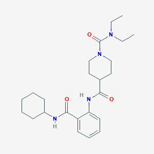 molecular formula C24H36N4O3 B5459877 N-{2-[(CYCLOHEXYLAMINO)CARBONYL]PHENYL}-N,N-DIETHYLTETRAHYDRO-1,4(2H)-PYRIDINEDICARBOXAMIDE 