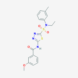 N-(5-{[ethyl(3-methylphenyl)amino]sulfonyl}-1,3,4-thiadiazol-2-yl)-3-methoxybenzamide