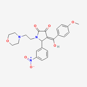 molecular formula C24H25N3O7 B5460428 3-hydroxy-4-(4-methoxybenzoyl)-1-[2-(4-morpholinyl)ethyl]-5-(3-nitrophenyl)-1,5-dihydro-2H-pyrrol-2-one 