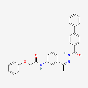 molecular formula C29H25N3O3 B5460542 N-(3-{(1Z)-1-[2-(biphenyl-4-ylcarbonyl)hydrazinylidene]ethyl}phenyl)-2-phenoxyacetamide 