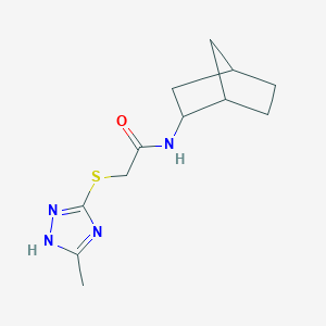 molecular formula C12H18N4OS B5460600 N-(2-bicyclo[2.2.1]heptanyl)-2-[(5-methyl-1H-1,2,4-triazol-3-yl)sulfanyl]acetamide 