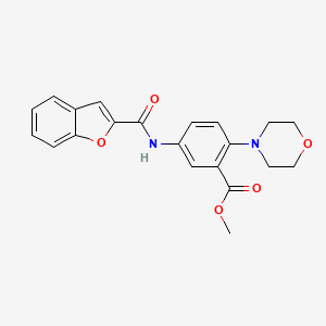molecular formula C21H20N2O5 B5460635 METHYL 5-(1-BENZOFURAN-2-AMIDO)-2-(MORPHOLIN-4-YL)BENZOATE 