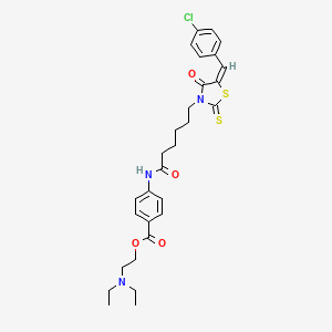 molecular formula C29H34ClN3O4S2 B5460791 2-(diethylamino)ethyl 4-[6-[(5E)-5-[(4-chlorophenyl)methylidene]-4-oxo-2-sulfanylidene-1,3-thiazolidin-3-yl]hexanoylamino]benzoate 