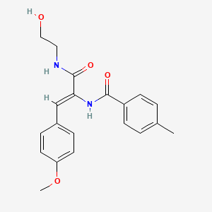 molecular formula C20H22N2O4 B5460814 N-[(Z)-3-(2-hydroxyethylamino)-1-(4-methoxyphenyl)-3-oxoprop-1-en-2-yl]-4-methylbenzamide 