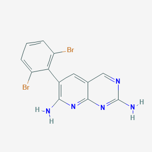 molecular formula C13H9Br2N5 B054610 6-(2,6-二溴苯基)吡啶并[2,3-d]嘧啶-2,7-二胺 CAS No. 179343-23-8