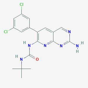 molecular formula C18H18Cl2N6O B054614 1-(2-Amino-6-(3,5-dichlorophenyl)pyrido[2,3-d]pyrimidin-7-yl)-3-(tert-butyl)urea CAS No. 1135256-66-4