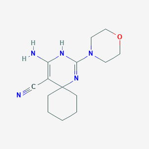 molecular formula C14H21N5O B5461485 4-amino-2-morpholino-1,3-diazaspiro[5.5]undeca-2,4-dien-5-yl cyanide 
